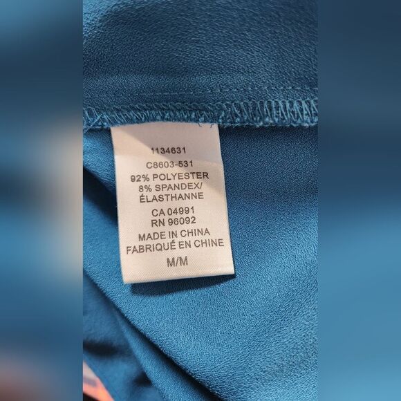 Hilary Radley Turquoise Blue zipper blouse - Size Medium - Picture 5 of 11